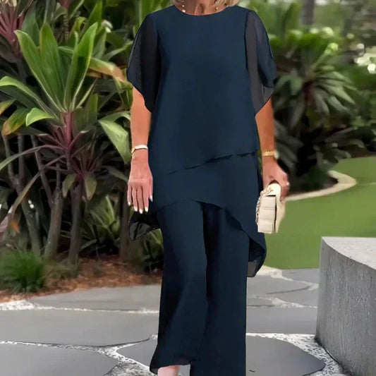 ✨SCONTO DEL 60% – Grazioso set di top irregolari 👗 Elegante set di pantaloni a gamba larga – Comodo e perfetto per la primavera