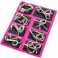 Anello puzzle in metallo da otto pezzi versione blu rompicapo