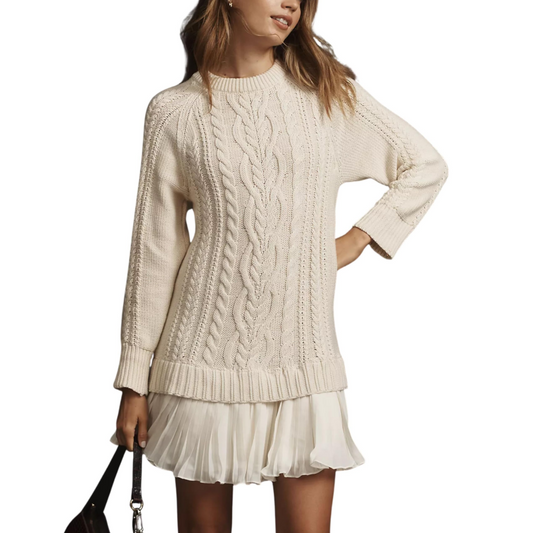 💗ULTIMO GIORNO -56% DI SCONTO💗Miniabito in maglia intrecciata da donna