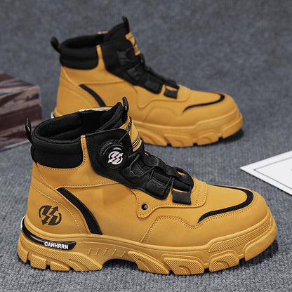 Scarpe da lavoro da uomo con fibbia girevole per esterni 🔄👞 – Impermeabili 💦, antiscivolo 🚶‍♂️, comode, traspiranti 🌬️