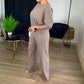 💥Offerta speciale: 50% di sconto-Elegante cardigan lungo, top e pantaloni, set di 3 pezzi