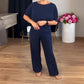 💥Offerta speciale: 50% di sconto-Elegante cardigan lungo, top e pantaloni, set di 3 pezzi