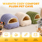 Cuccia a Grotta in Peluche per Cani e Gatti 🐶🐱 | Design Semichiuso con Apertura Regolabile e Imbottitura Morbida | 2 Misure