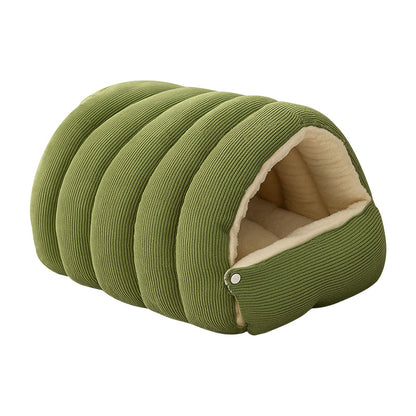 Cuccia a Grotta in Peluche per Cani e Gatti 🐶🐱 | Design Semichiuso con Apertura Regolabile e Imbottitura Morbida | 2 Misure