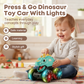 🦖 Macchina Dinosauro Spingi e Vai con Luci LED Scintillanti 🚙✨ - T-Rex | Triceratopo | Stegosauro | ABS Resistente | 6 Colori | Per Bambini 3+ | Regalo Perfetto | 50% DI SCONTO