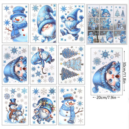 Decorazioni Natalizie Scintillanti per Finestre 🎄✨ | Aderiscono Senza Colla, Si Rimuovono e Riutilizzano | Motivi Visibili da Entrambi i Lati