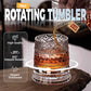 🥃Bicchiere da Whisky Girevole a 360° – Vetro Senza Piombo 300ml, Base Stabile, Motivi in Rilievo 3D – 7 Stili, Ideale per Whisky, Bourbon & Cocktail 💯✨