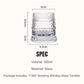 🥃Bicchiere da Whisky Girevole a 360° – Vetro Senza Piombo 300ml, Base Stabile, Motivi in Rilievo 3D – 7 Stili, Ideale per Whisky, Bourbon & Cocktail 💯✨