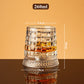 🥃Bicchiere da Whisky Girevole a 360° – Vetro Senza Piombo 300ml, Base Stabile, Motivi in Rilievo 3D – 7 Stili, Ideale per Whisky, Bourbon & Cocktail 💯✨