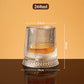 🥃Bicchiere da Whisky Girevole a 360° – Vetro Senza Piombo 300ml, Base Stabile, Motivi in Rilievo 3D – 7 Stili, Ideale per Whisky, Bourbon & Cocktail 💯✨