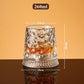 🥃Bicchiere da Whisky Girevole a 360° – Vetro Senza Piombo 300ml, Base Stabile, Motivi in Rilievo 3D – 7 Stili, Ideale per Whisky, Bourbon & Cocktail 💯✨