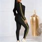Completo da ginnastica a due pezzi con maniche lunghe da donna