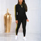 Completo da ginnastica a due pezzi con maniche lunghe da donna