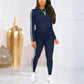 Completo da ginnastica a due pezzi con maniche lunghe da donna