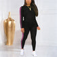 Completo da ginnastica a due pezzi con maniche lunghe da donna