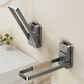 🛁 Portasciugamani Pieghevole a Ventosa | Installazione Senza Fori, Fisso in Pochi Secondi ⏱️ | Braccio Ripiegabile Salvaspazio 🔄 | Acciaio Antiruggine per Bagno e Cucina 🚿 | Barra da 22,5 cm, Grigio Elegante ✨