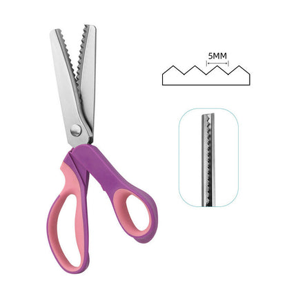 ✂️ Forbici a Zigzag per Cucito e Fai da Te | Taglio Antisfilacciamento | Lame in Acciaio Inox 2CR13 | Impugnatura Ergonomica | 4 Colori 🧵🎨