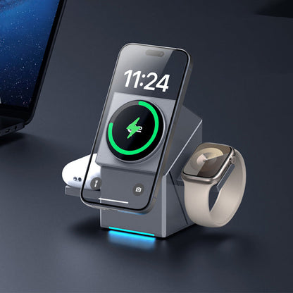 📢📢50% di sconto! Stazione di ricarica magnetica wireless pieghevole 3 in 1 – Ricarica smartphone, smartwatch e auricolari in un solo posto! 🔋📱⌚
