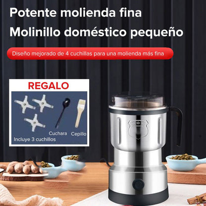 ☕🌿 Macinino Elettrico Multifunzionale 300W – Capacità 500ml, Lama a S in Acciaio Inox, 5 Lame Incluse, Smontabile & Facile da Pulire – Caffè, Spezie & Cereali 🍮✨