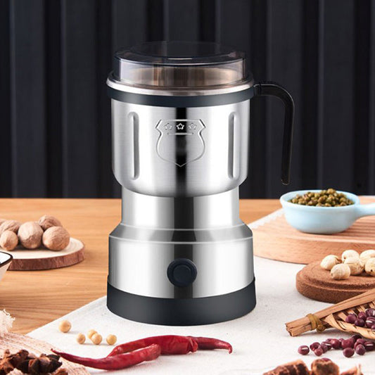 ☕🌿 Macinino Elettrico Multifunzionale 300W – Capacità 500ml, Lama a S in Acciaio Inox, 5 Lame Incluse, Smontabile & Facile da Pulire – Caffè, Spezie & Cereali 🍮✨