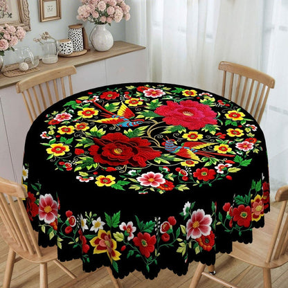 🔥Offerta Speciale🔥Tovaglia floreale messicana con bordo smerlato (50% di sconto)