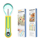 🍉 Set 3 in 1 Scavino per Melone, Intagliatore & Affettatore – Acciaio Inox, Impugnatura PP Antiscivolo, Impilabile, 6 Colori – Per Frutta, Dessert & Buffet 🍊🔪