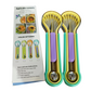 🍉 Set 3 in 1 Scavino per Melone, Intagliatore & Affettatore – Acciaio Inox, Impugnatura PP Antiscivolo, Impilabile, 6 Colori – Per Frutta, Dessert & Buffet 🍊🔪