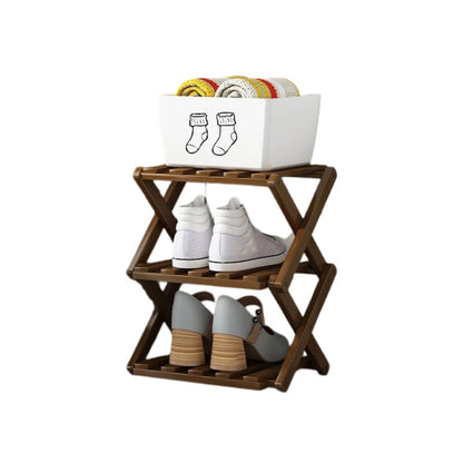👞 Scarpiera Pieghevole in Bambù Naturale Salvaspazio 🪵 Montaggio Istantaneo Senza Attrezzi (2-10 Ripiani) | Struttura a X Robusta e Richiudibile per Ingresso e Armadio ✨