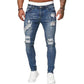 👖SCONTO DEL 60%! 🔥 Jeans skinny da uomo alla moda con effetto consumato – Vestibilità slim affusolata, cotone traspirante e dettagli strappati di tendenza