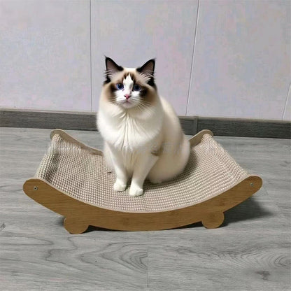 🐱Lettino Tiragraffi 2 in 1 per Gatti  | Struttura in Legno e Sisal Resistente 🛋️ | Design Ergonomico Curvo 💤 | Protegge i Tuoi Mobili ✨