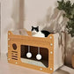🐱Lettino Tiragraffi 2 in 1 per Gatti  | Struttura in Legno e Sisal Resistente 🛋️ | Design Ergonomico Curvo 💤 | Protegge i Tuoi Mobili ✨
