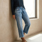 ⏳Offerta a tempo limitato⏰Jeans da donna a gamba dritta, modello cropped in stile retrò