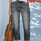 ⏳Offerta a tempo limitato⏰Jeans da donna a gamba dritta, modello cropped in stile retrò