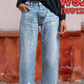 ⏳Offerta a tempo limitato⏰Jeans da donna a gamba dritta, modello cropped in stile retrò
