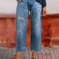 ⏳Offerta a tempo limitato⏰Jeans da donna a gamba dritta, modello cropped in stile retrò