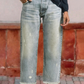 ⏳Offerta a tempo limitato⏰Jeans da donna a gamba dritta, modello cropped in stile retrò