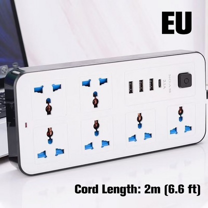 🔌 Ciabatta Multipresa con Prolunga Lunga ⚡✨ - PP + Rame Puro | Porte USB Integrate | Protezione Sovratensione | Interruttore Principale | 2m/3m | 50% DI SCONTO