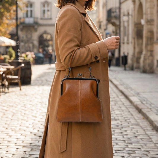 👜✨ Borsa a Tracolla da Donna con Chiusura a Scatto Vintage 🔐 – Manico Superiore, Pelle PU, Stile Retrò Elegante 🤎💋