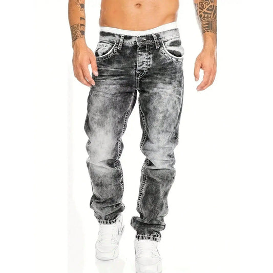 💎 -57% JEANS IN DENIM ELASTICIZZATO DA UOMO! 💎 Stile emo minimalista, gamba dritta e lavaggio vintage (taglie dalla S alla 5XL)