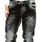💎 -57% JEANS IN DENIM ELASTICIZZATO DA UOMO! 💎 Stile emo minimalista, gamba dritta e lavaggio vintage (taglie dalla S alla 5XL)