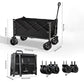 🛒 Carrello Pieghevole Heavy-Duty con Ruote – 130L, Portata 80kg, Telaio Acciaio al Carbonio, Tessuto Oxford 600D, Ruote 6” o 7” – 2 Colori, Pieghevole in 1 Secondo ✨🏕️