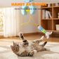 🐱✨ Giocattolo Automatico per Gatti con Canna da Pesca Retrattile – Movimento Irregolare, Stimola l’Istinto di Caccia, Ricarica USB – Rosa & Blu 🎾