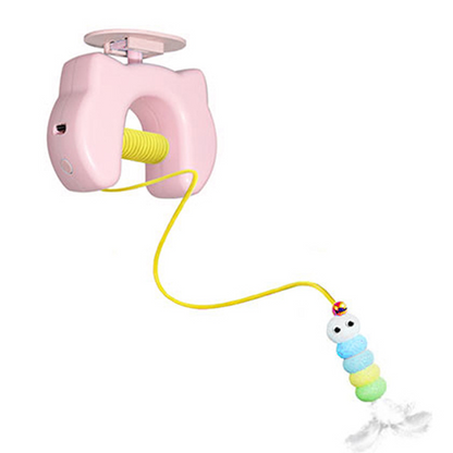 🐱✨ Giocattolo Automatico per Gatti con Canna da Pesca Retrattile – Movimento Irregolare, Stimola l’Istinto di Caccia, Ricarica USB – Rosa & Blu 🎾