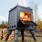 🔥 Stufa Rocket Portatile in Ghisa – 16 Fori di Ventilazione | Combustione Efficiente | Pieghevole & Compatta | Per Campeggio, Cucina & Riscaldamento Outdoor 🏕️♥️