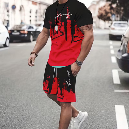 👕 ORA 50% DI SCONTO! 🔥 Set da uomo con T-shirt stampata e shorts – Tessuto morbido, design accattivante e perfetto per le giornate estive ☀️
