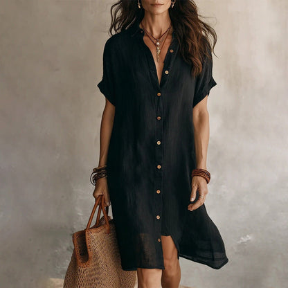 🌸Abito a camicia a maniche corte da donna: il tuo nuovo capo indispensabile ✨