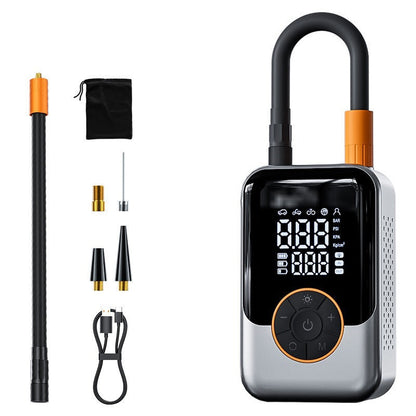 🚗✨ Gonfiatore Portatile Wireless per Pneumatici – Stop Automatico, Display Digitale, LED Integrato, Ricarica Type-C – Auto, Moto, Bici & Palloni ⚡🔋
