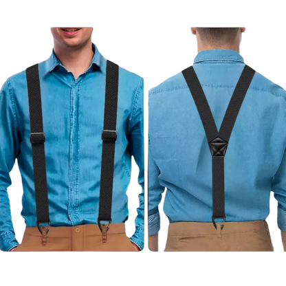 👔 Bretelle da Uomo con Schiena a X/Y e Ganci ✨💪 - Spalline Larghe 3,8cm | Regolabili | Poliestere Premium | 6 Colori | Lavoro & Outdoor | 50% DI SCONTO