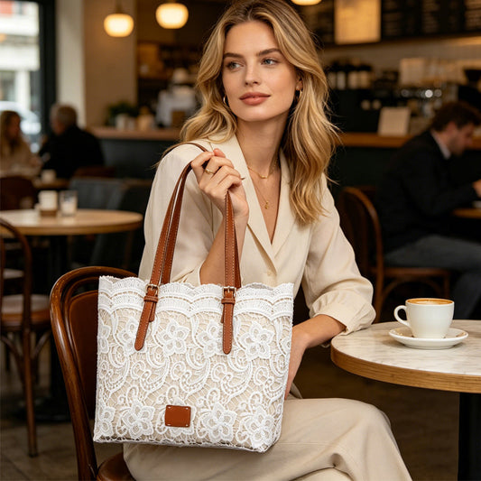 ⏳Offerta a tempo limitato⏰Borsa a tracolla vintage in pizzo – Elegante pizzo, interno spazioso e tracolla regolabile