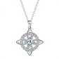 💎Collana con Ciondolo Scintillante per Donna | Nodo Celtico Simbolo di Amore Eterno 💞 | Zircone Cubico Scintillante ✨ | Catena Regolabile 45 + 5 cm 📏 | 12 Mesi e Colori 🎨